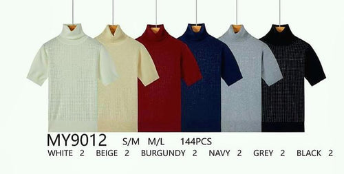 Shimmer Stud Polo Neck Knit