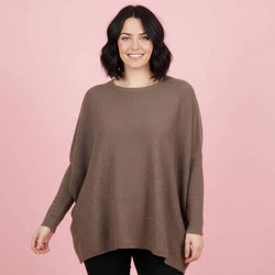 High Low Shimmer Lurex Knit Jumper