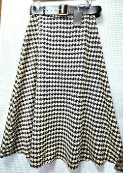 Dogtooth Check Suedette Midaxi Skirt
