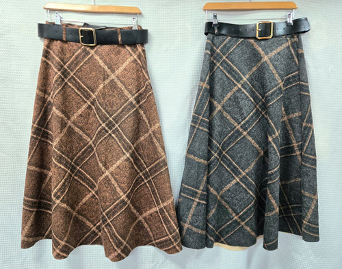 Tartan Check Suedette Midaxi Skirt