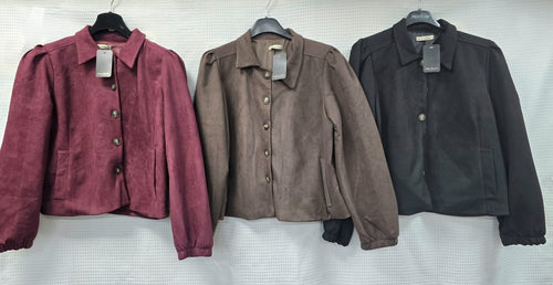 Suedette Blusson Sleeve Cropped Jacket