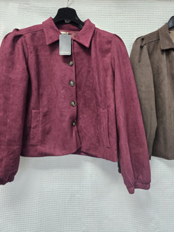 Suedette Blusson Sleeve Cropped Jacket