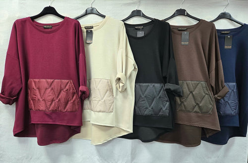 Nylon Patch Pocket Scuba Stretch Sweatshirt