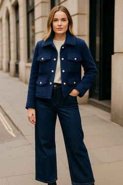 CH Pearl Button Boucle Cotton Wool Jacket