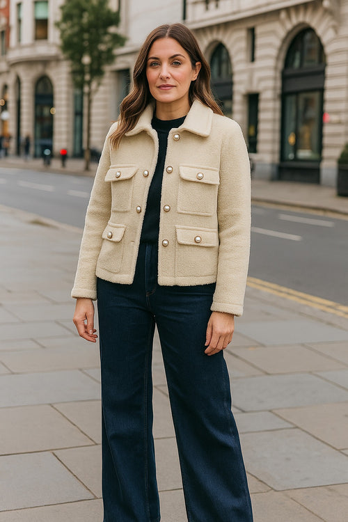 CH Pearl Button Boucle Cotton Wool Jacket