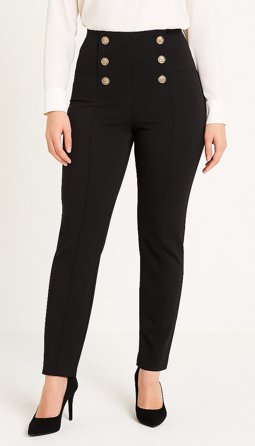 Gold Button Scuba Trousers