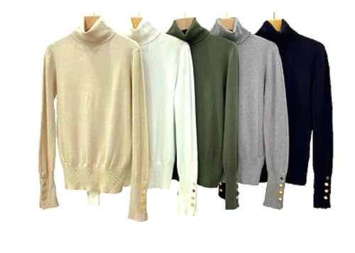 Zara Gold Button Polo Fine Knit Top