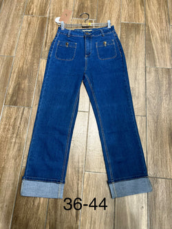 Turn Up Wide Leg Patch Pocket Voggo Jeans