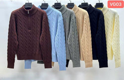 Half Zip Cable Knit Jumper