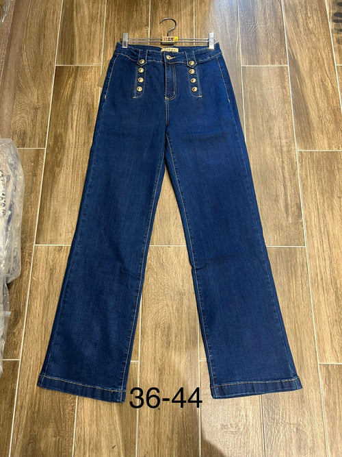 Gold Button Wide Leg Voggo Jeans
