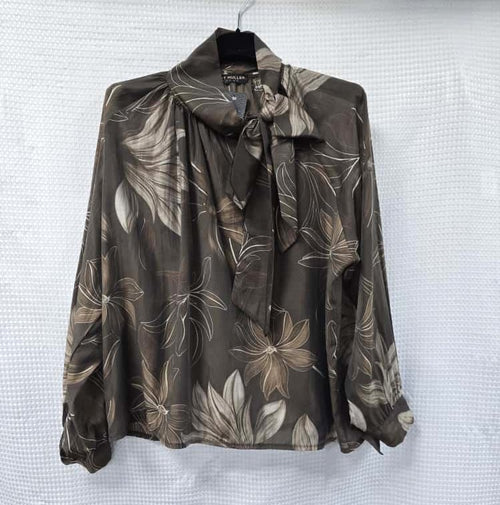 Chocolate Floral Bow Blouse