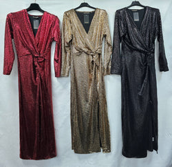 Shimmer V Notch Maxi Dress