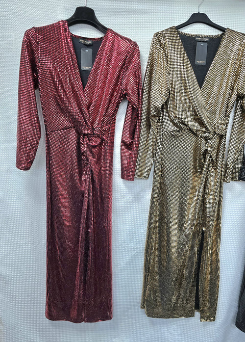 Shimmer V Notch Maxi Dress