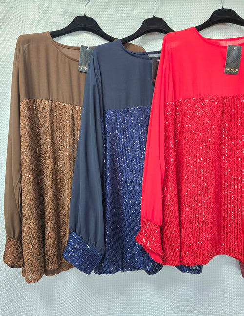 Sequin Cuff Tunic
