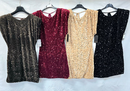 Anna Velvet Sequin Mini Dress