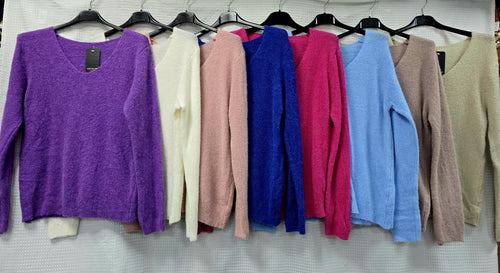 V Neck Alpaca Soft Touch Knit