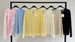 Crew Neck Crochet Blouse