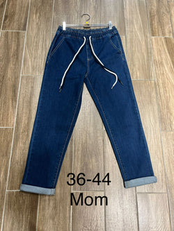 Mom Fit Turn Up Elasticated Waist Voggo Jean
