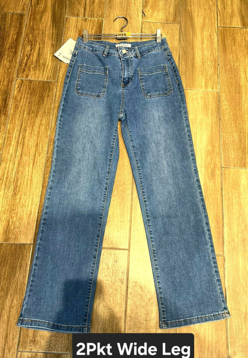 Two Front Pocket Wide Leg Voggo Jeans