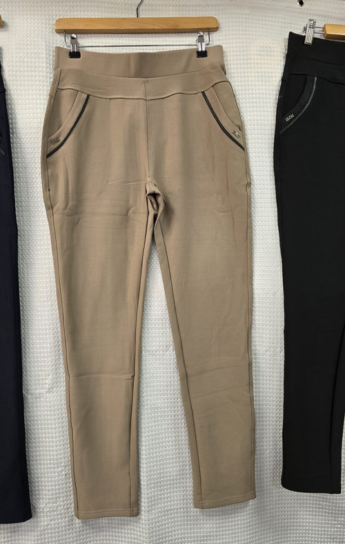 Scuba Stretch PU Trim Two Pocket Trousers