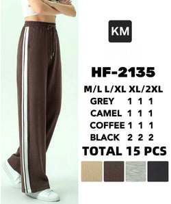 Side Stripe Wide Leg Scuba Trousers (mixed col pack)