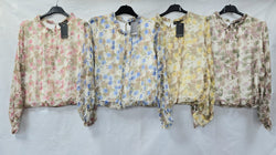 Bubble Hem Floral Blouse Top