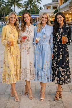 Bella Blossom Midi Belted Dress