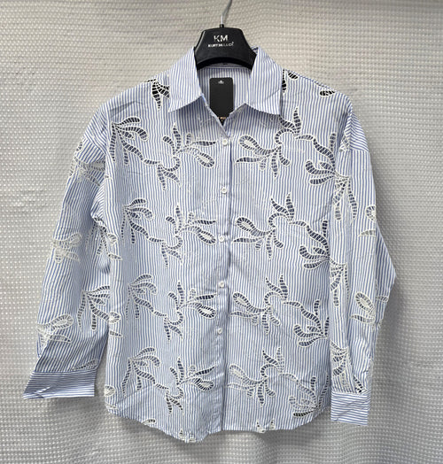 Stripe Collar Long Sleeve Shirt