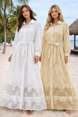 Crochet Embroidery Collar Dress