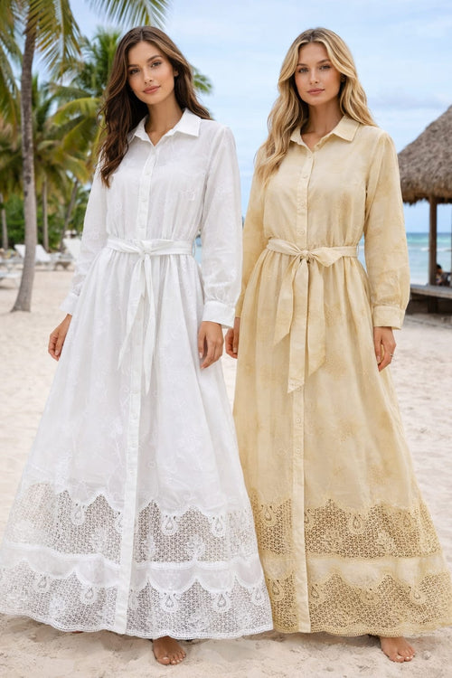 Crochet Embroidery Collar Dress