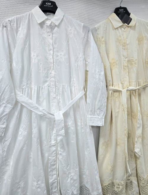 Crochet Embroidery Collar Dress