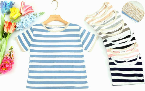 Metallic Gold Trim Stripe T-shirt