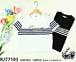 Glamorous Rope Stripe Cotton T-shirt