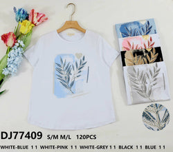 Leaf Feather Cotton T-shirt