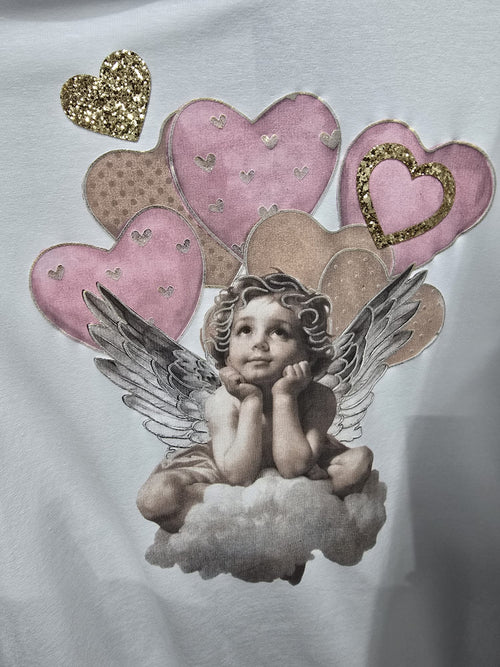 Baby Angel Sequin Embellished Cotton Tshirt