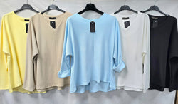 Cotton Textured V Sweatshirt