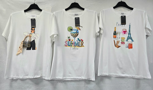 KM Embellished Cotton T-Shirts
