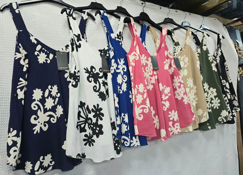 Baroque Print Sleeveless Swing Top