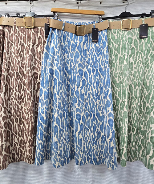 Leopard Suedette A line Skirt