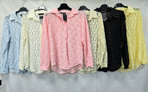 Crochet Mesh Long Sleeve shirt