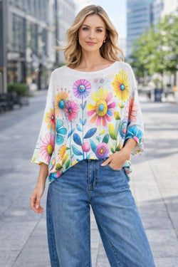 Retro Daisy Fine Mesh Knit