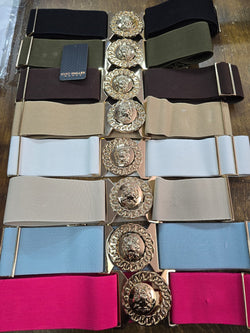 Versa Gold Buckle Adjustable Stretch Belt