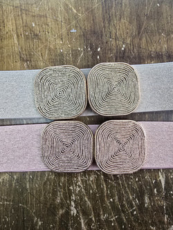 Metallic Buckle Stretch Belt
