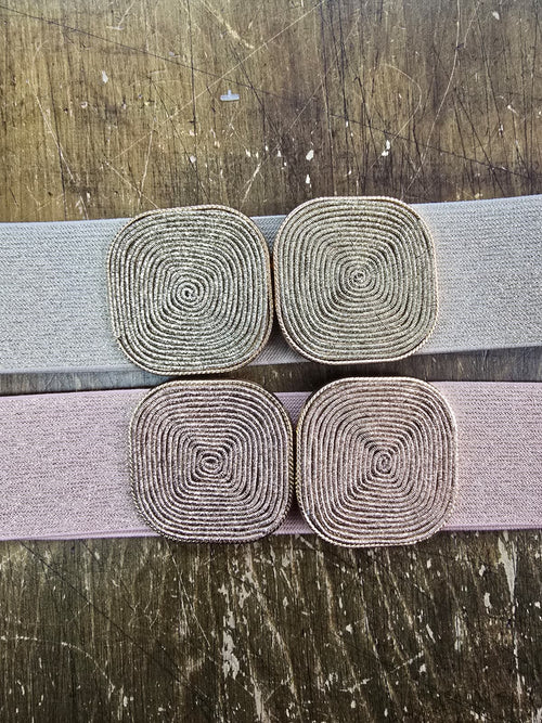 Metallic Buckle Stretch Belt