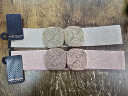 Metallic Buckle Stretch Belt