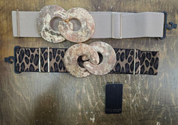 Swirl Metallic Buckle Stretch Adjustable Belt