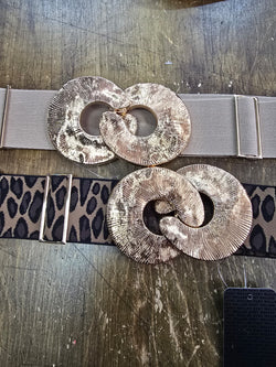 Swirl Metallic Buckle Stretch Adjustable Belt