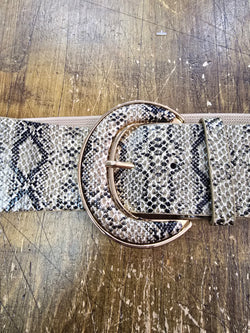 Animal Print PU Leather Look Stretch Belt