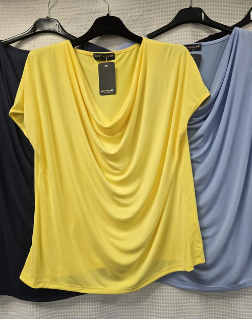 Rouched Neck Short Sleeve Top