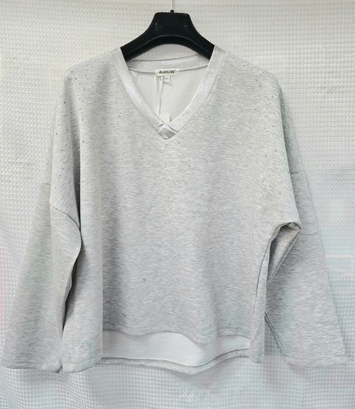 Metallic Diamante Stud Soft Touch Two piece Coord Set